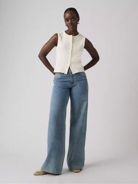 LEVI’S '94 BAGGY WIDE LEG WOMEN'S JEANS Size 27 Medium Indigo Take Chances Wash